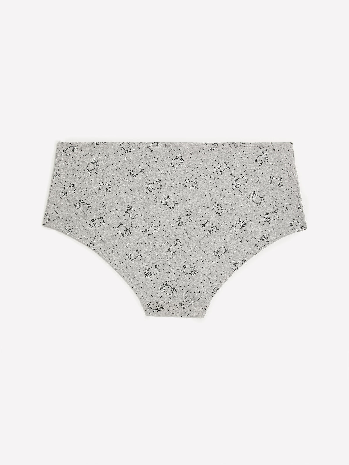Heather Grey Sheep-Print Cotton Full Brief - tiVOGLIO