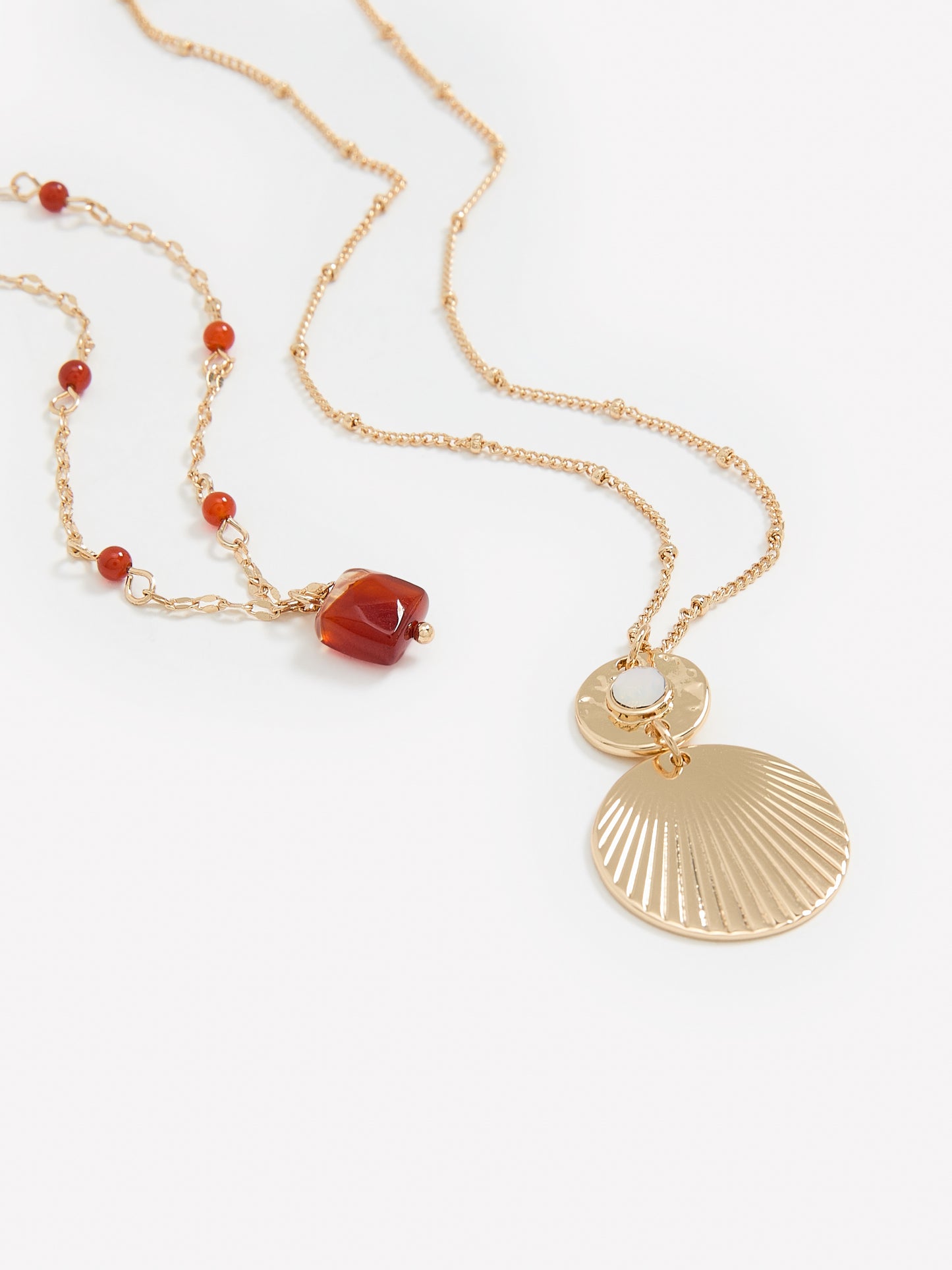 Medium Length Necklace with Pendant, Set of 2