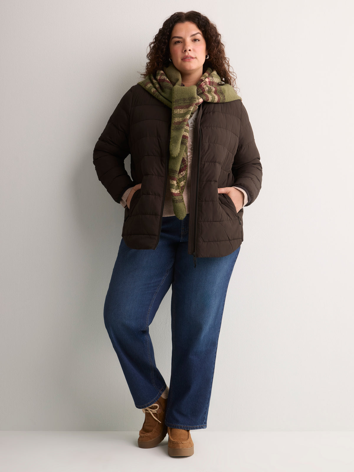 Classic Plaid Triangle Winter Scarf