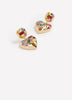 Multicolor Heart-Shaped Pendant Earrings