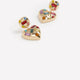 Multicolor Heart-Shaped Pendant Earrings