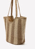 Straw Tote Bag with Beads