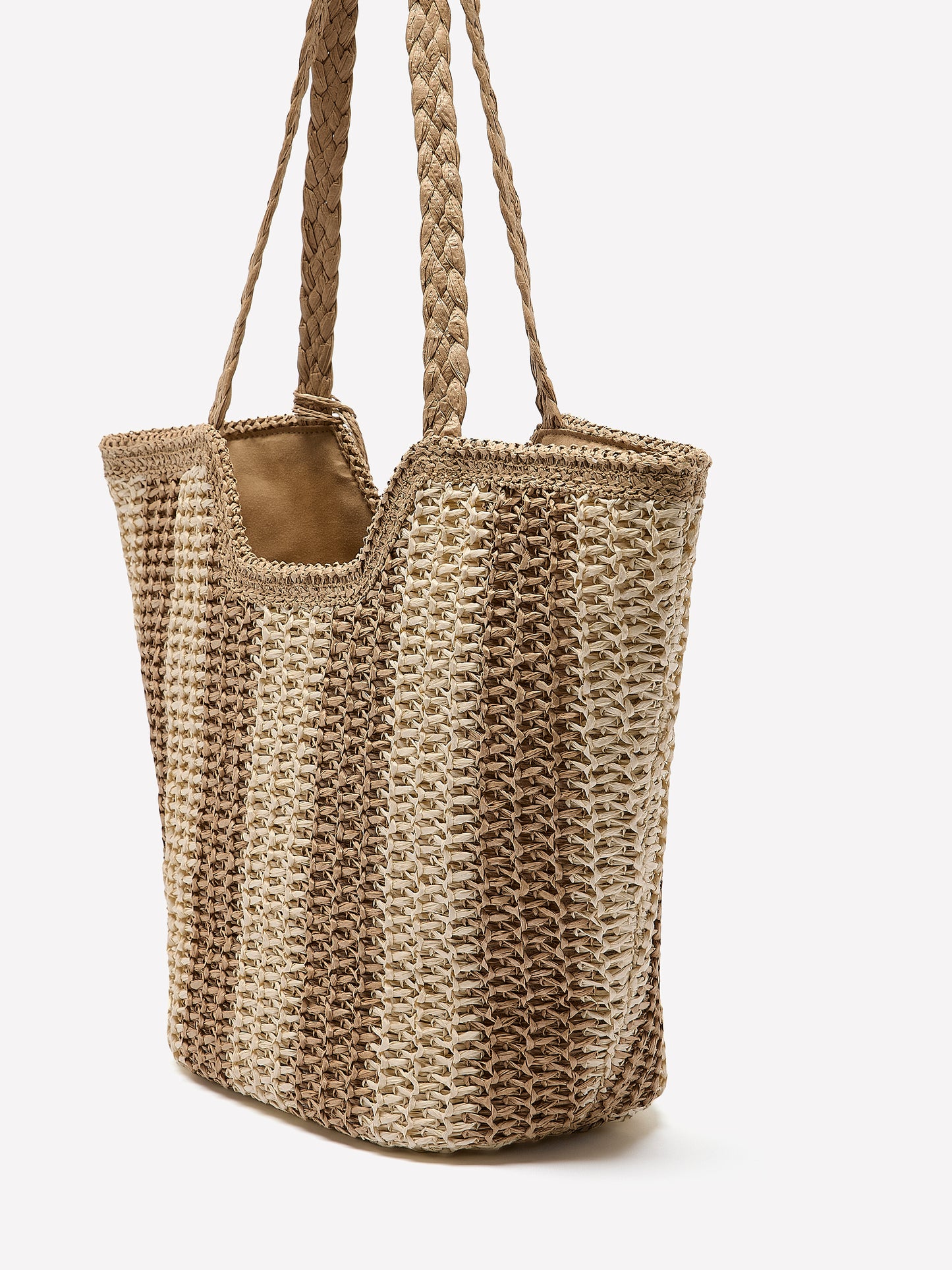 Straw Tote Bag with Beads