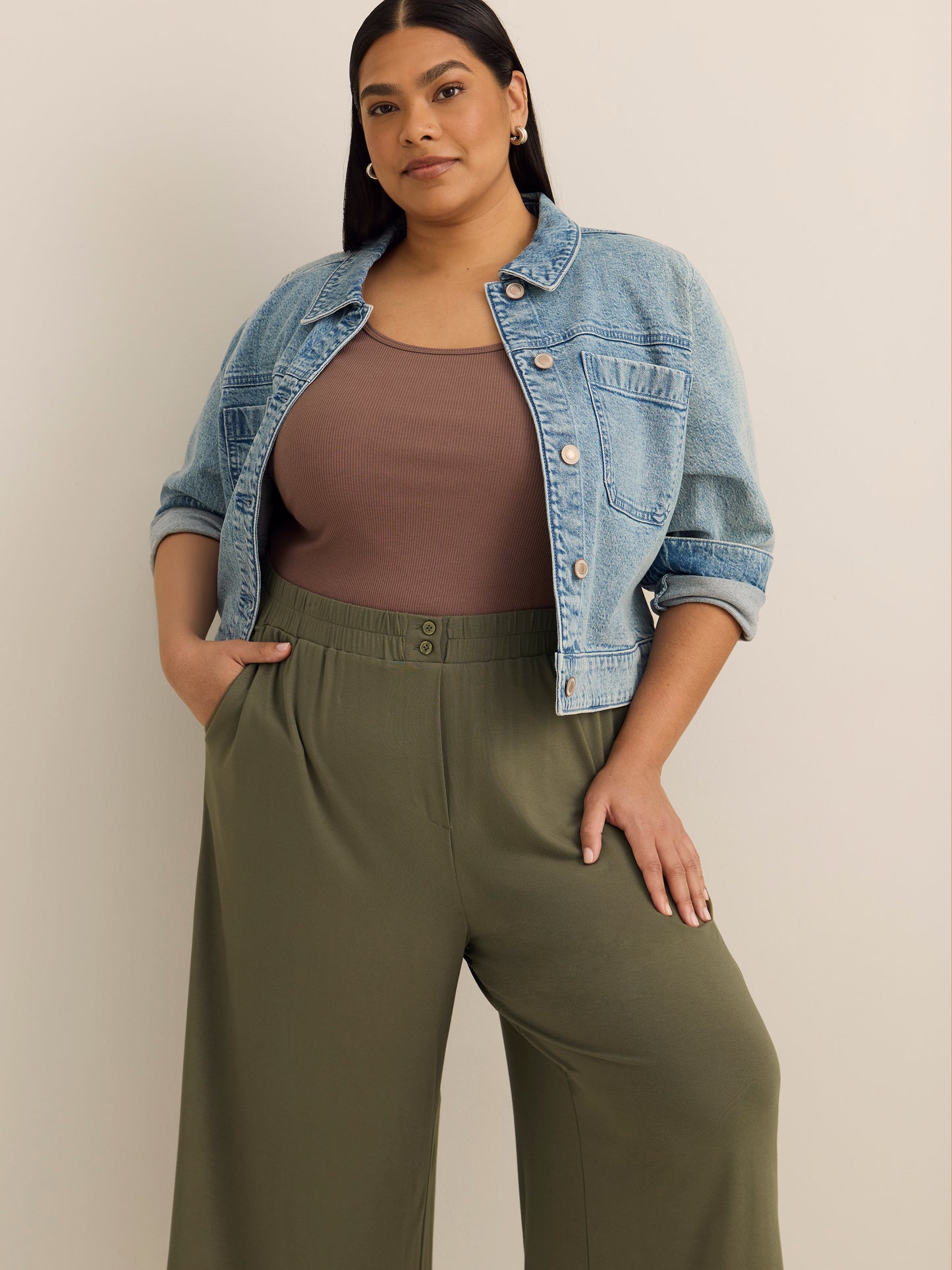 Pantalon court à jambe large