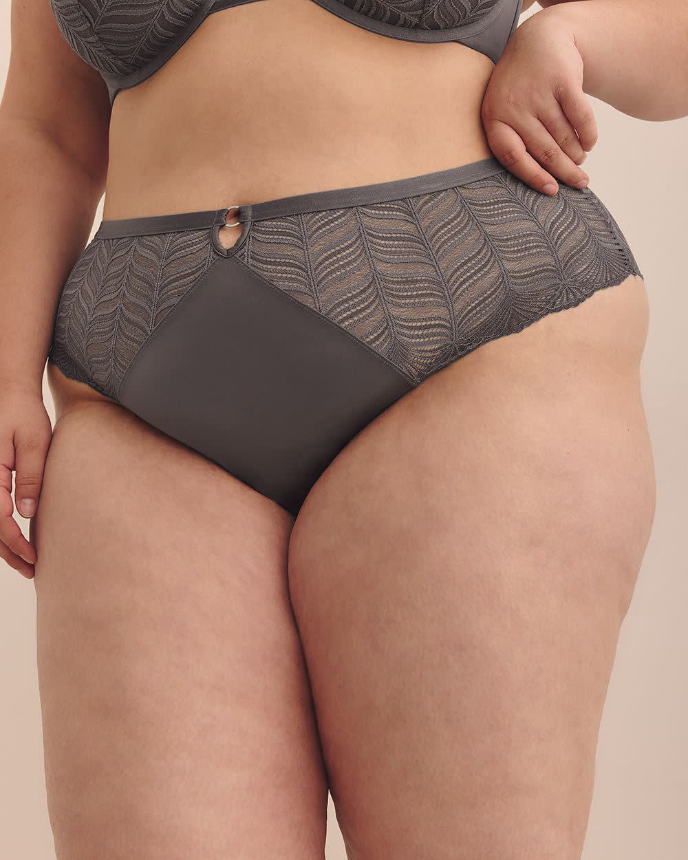 Culotte cheeky en dentelle avec devant en microfibre - Déesse Collection