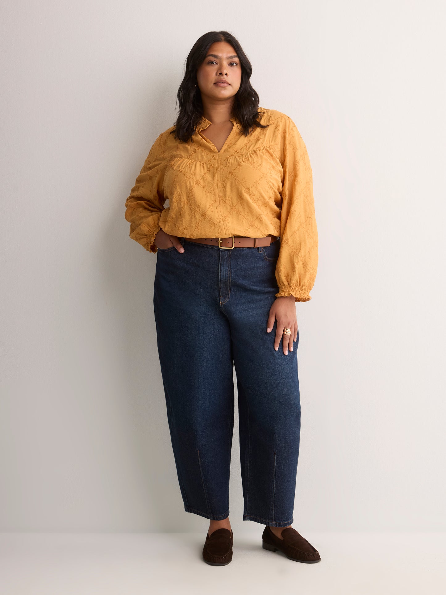 Classic-Fit High-Rise Barrel Jeans - d/C jeans