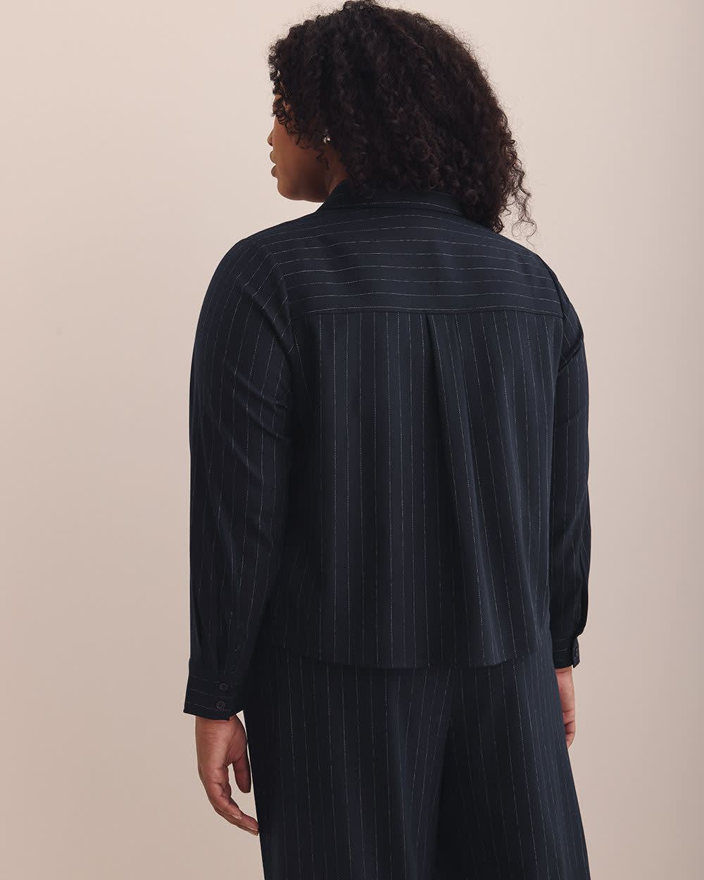 Pinstripe Shirt with Front Pockets