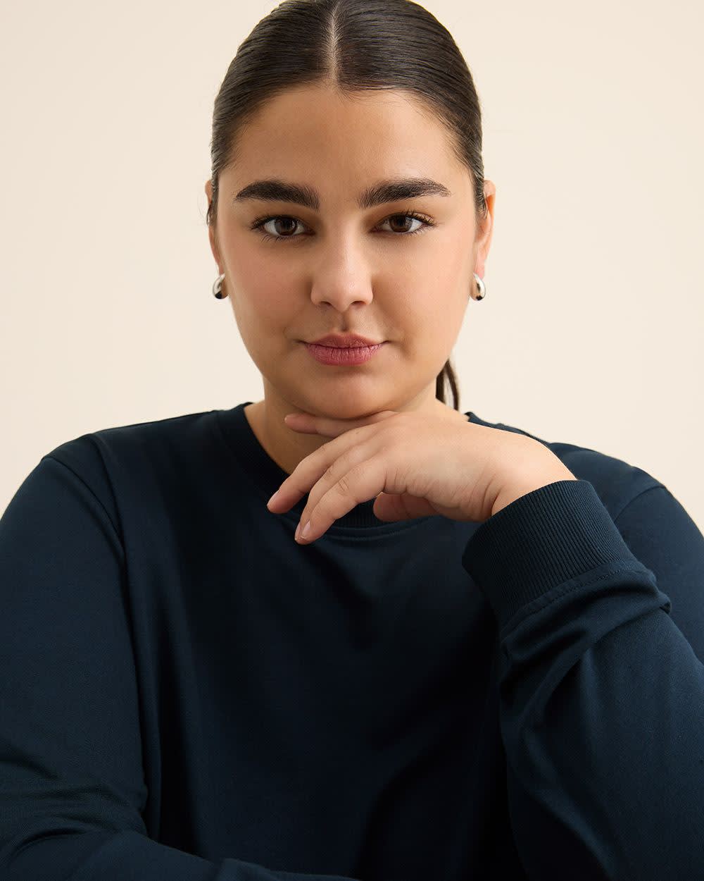 Boyfriend-Fit Crewneck Sweatshirt - PENN. Essentials