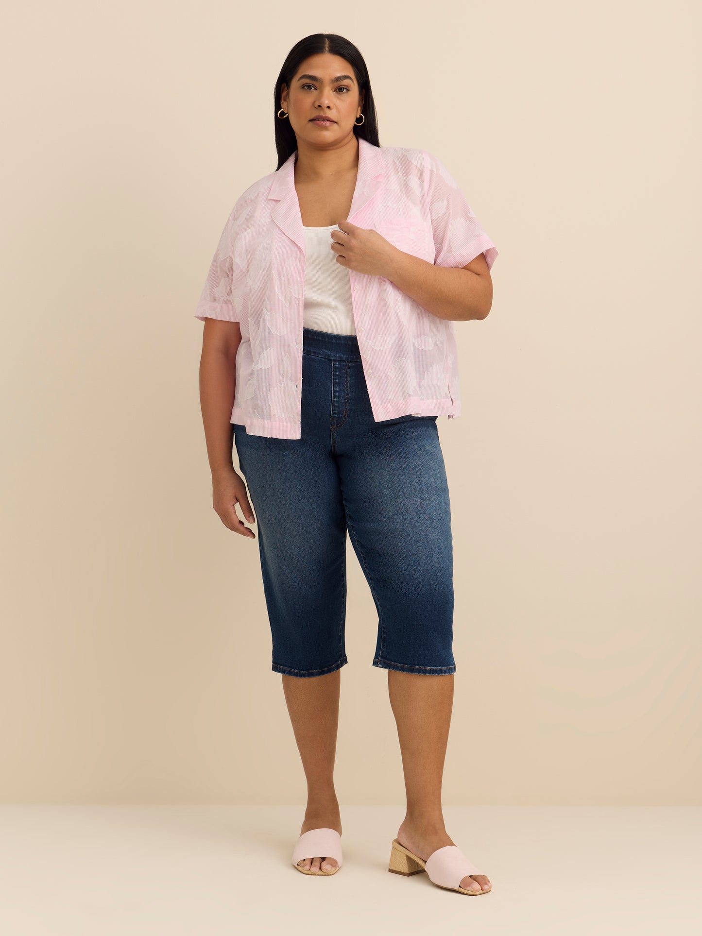 Camp Collar Loose Cotton Blouse