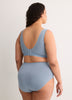 Blue Wireless Padded Scalloped Lace Bra - ti Voglio