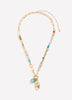 Short Beaded Necklace with Pendant Charms