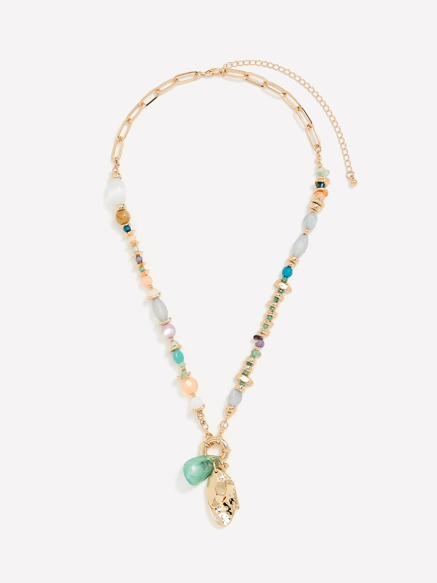 Short Beaded Necklace with Pendant Charms