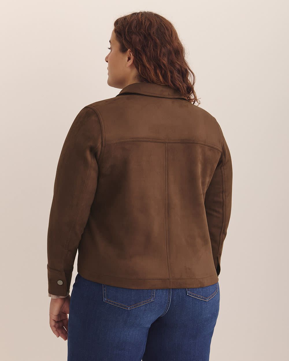 Veste marron en faux suède