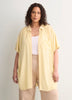 Loose-Fit Short-Sleeve Crinkle Buttoned-Down Tunic