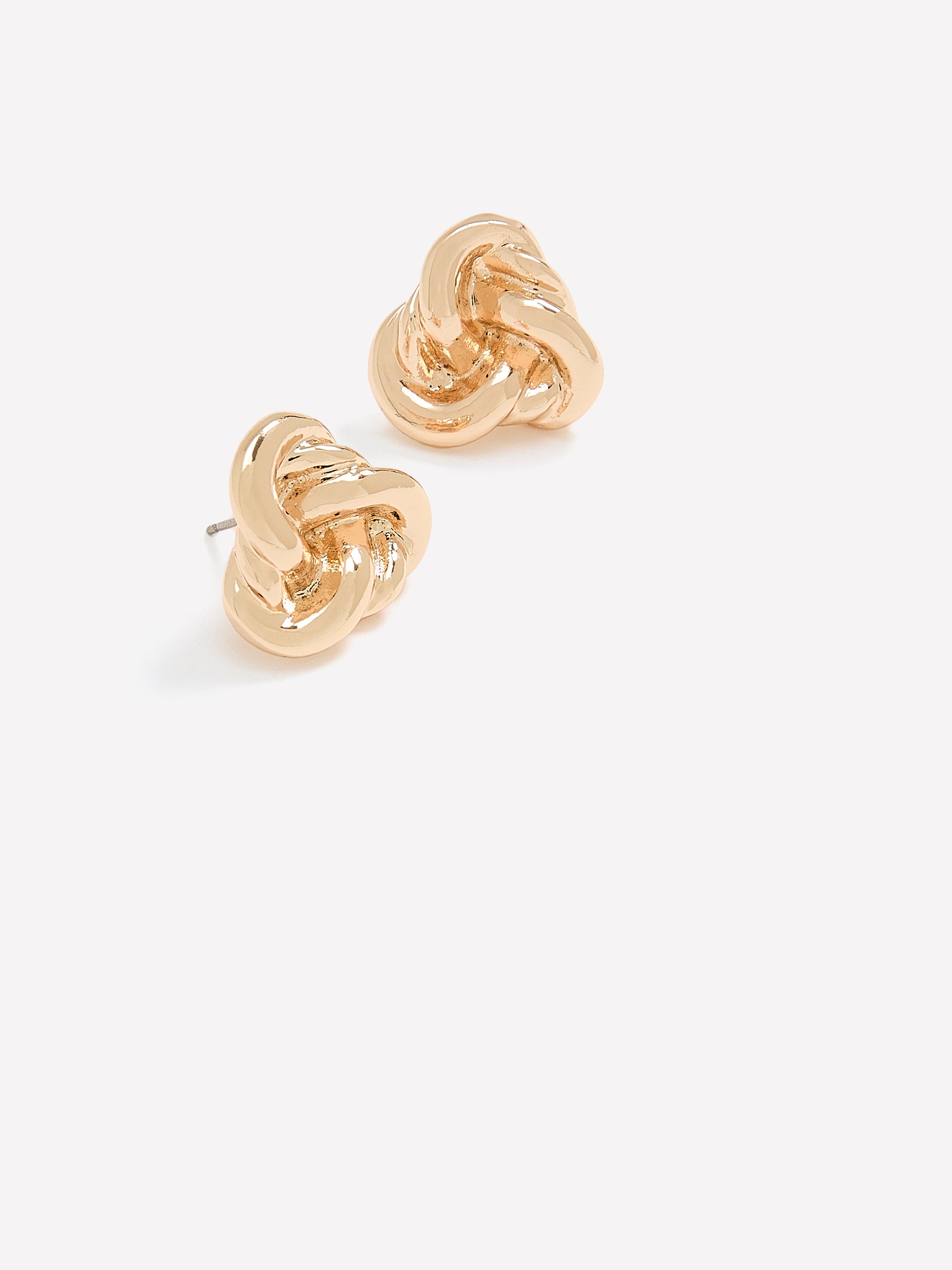 Golden Twisted Stud Earrings