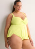 Green/Floral High-Rise Reversible Swim Brief