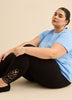 Black Fashion Legging with Crocheted Hem