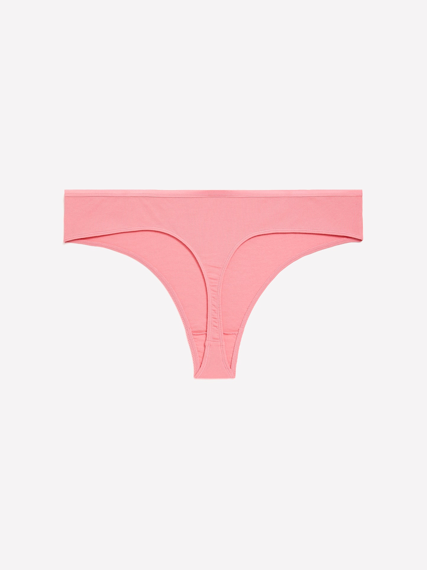 Pink Rib Knit Thong - ti Voglio