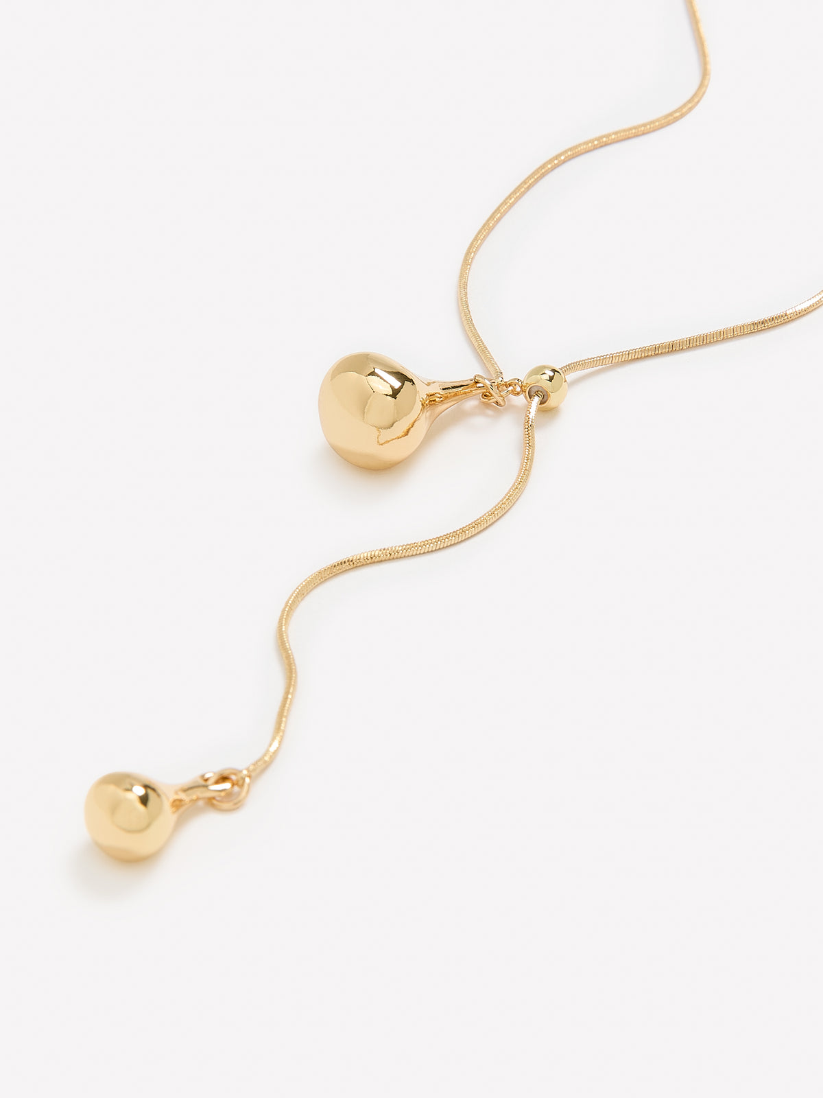 Long Golden Necklace with Adjustable Clasp