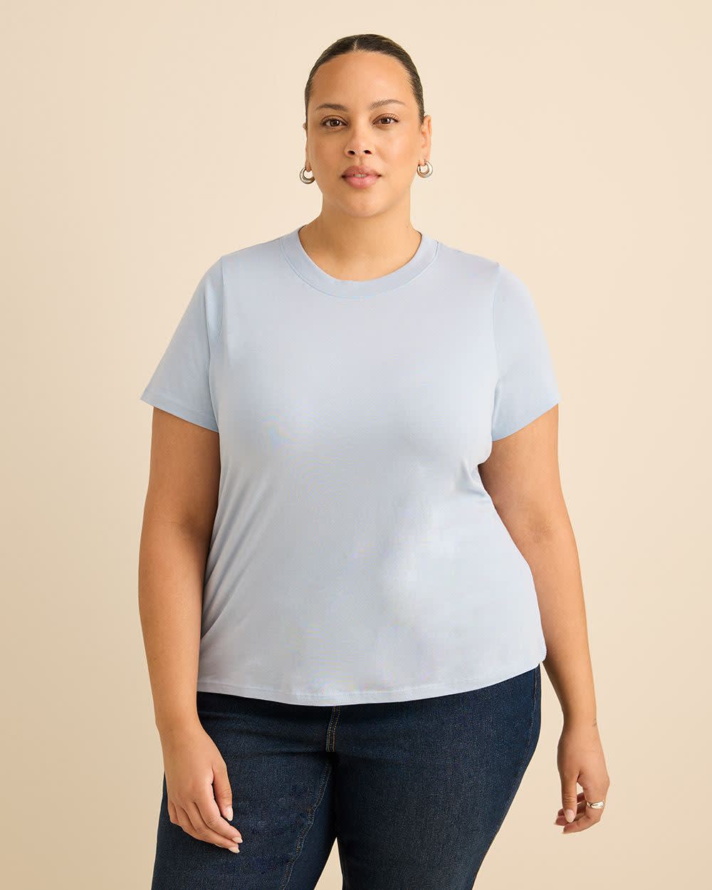 Crewneck Short-Sleeve Knit Top