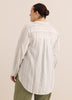 Striped Linen Blend Buttoned Down Tunic Shirt
