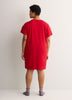Red Snoopy Cotton Knit Sleepshirt - tiVOGLIO