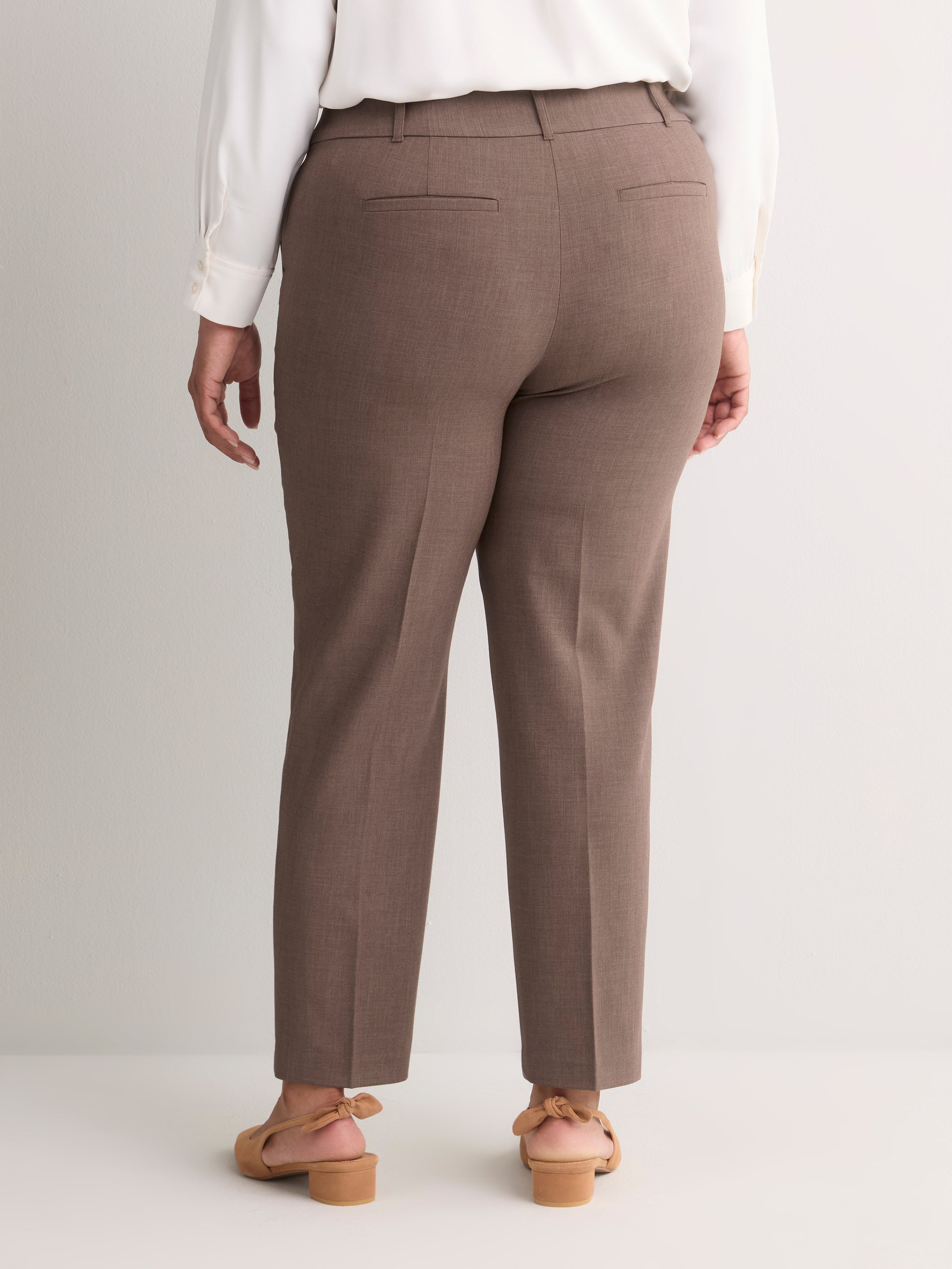 Grey Slim-Leg Savvy Twill Pants