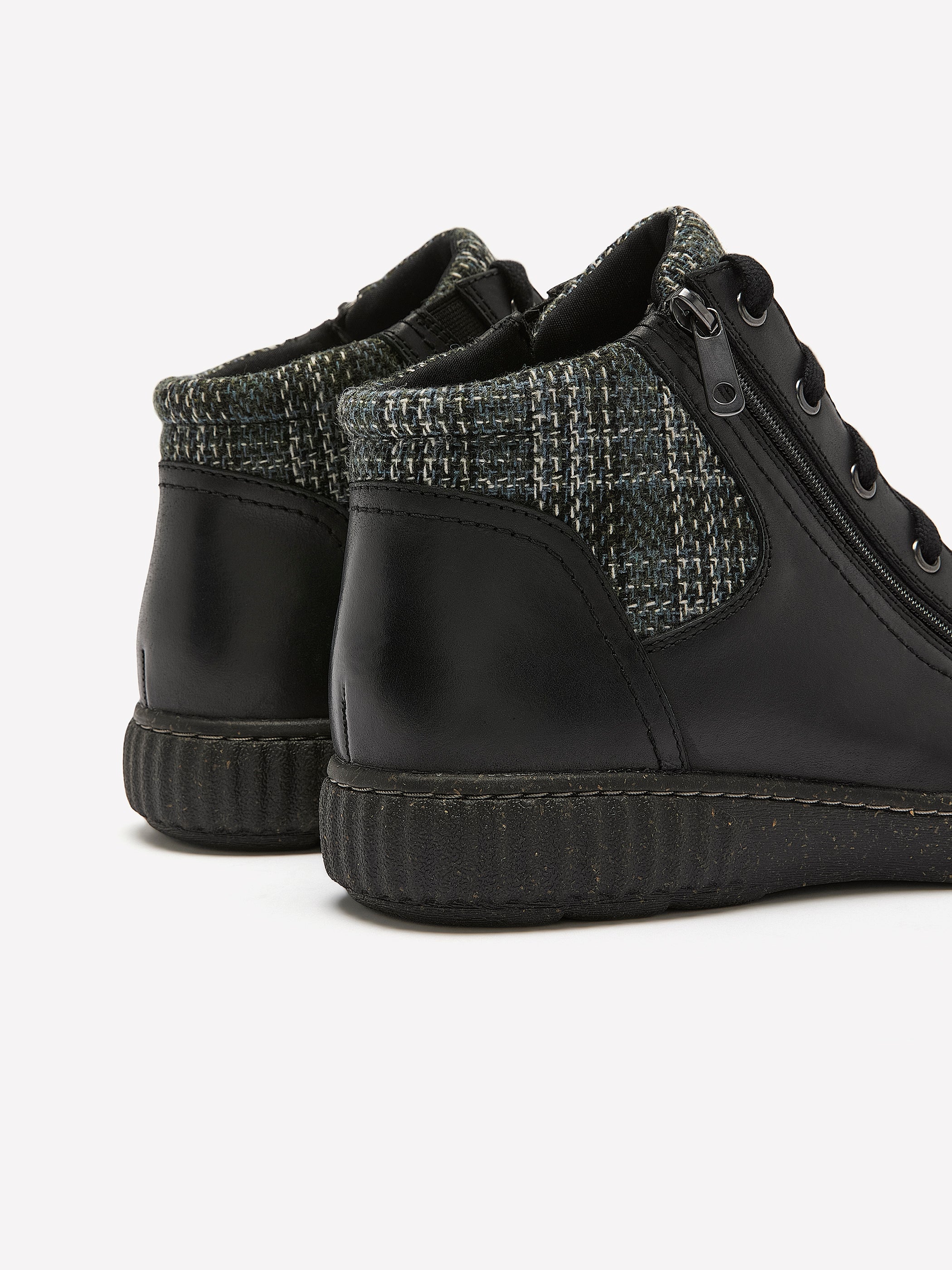 Wide Width, Caroline Fiana Black Leather Lace-Up Bootie - Clarks