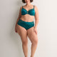 Green Cheeky Brief with Lace Inserts - Déesse Collection