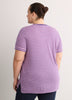 Responsible, Boyfriend-Fit V-Neck Striped Tee with Slits