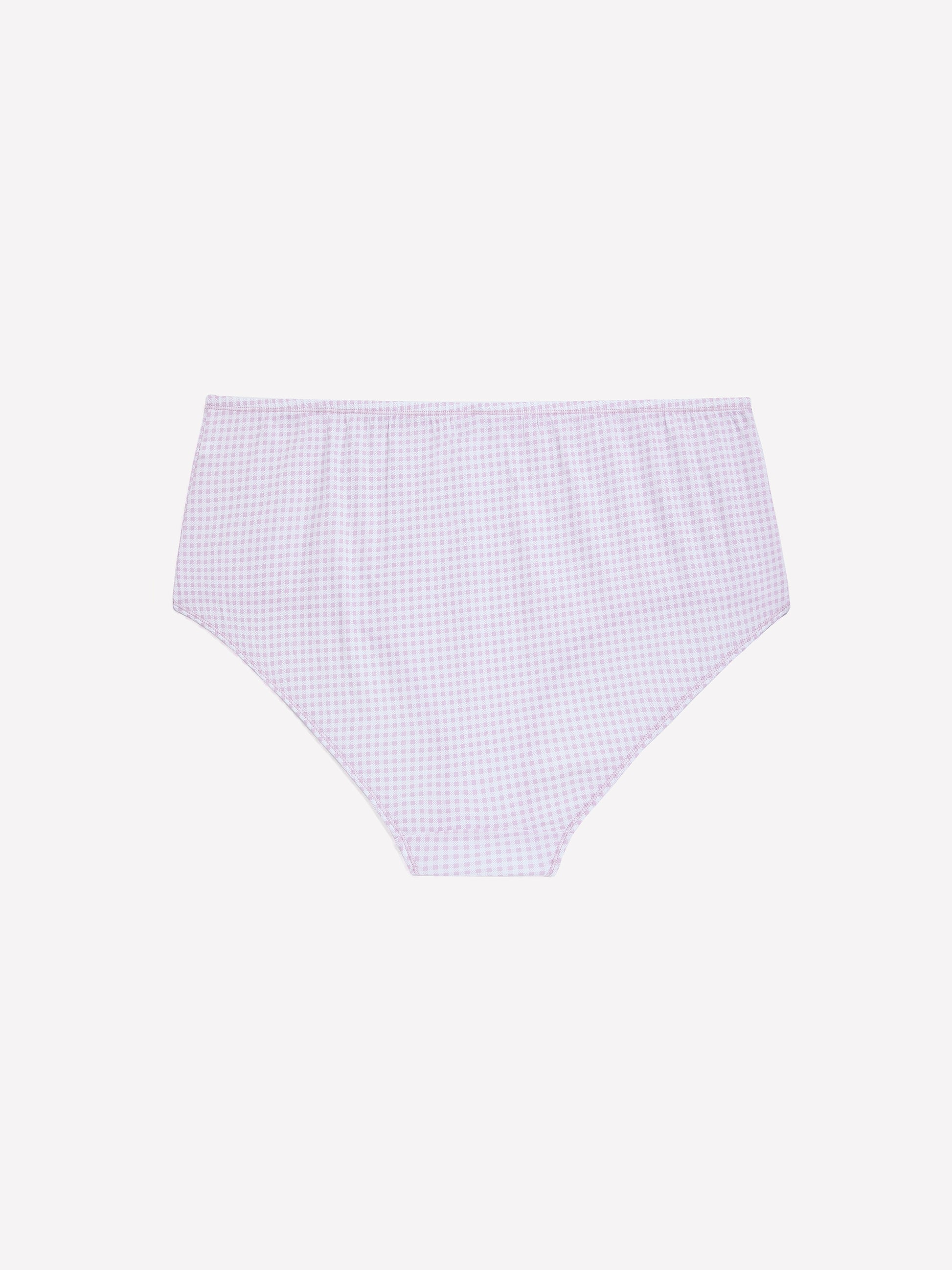 Lavender Gingham Cotton Full Brief - ti Voglio