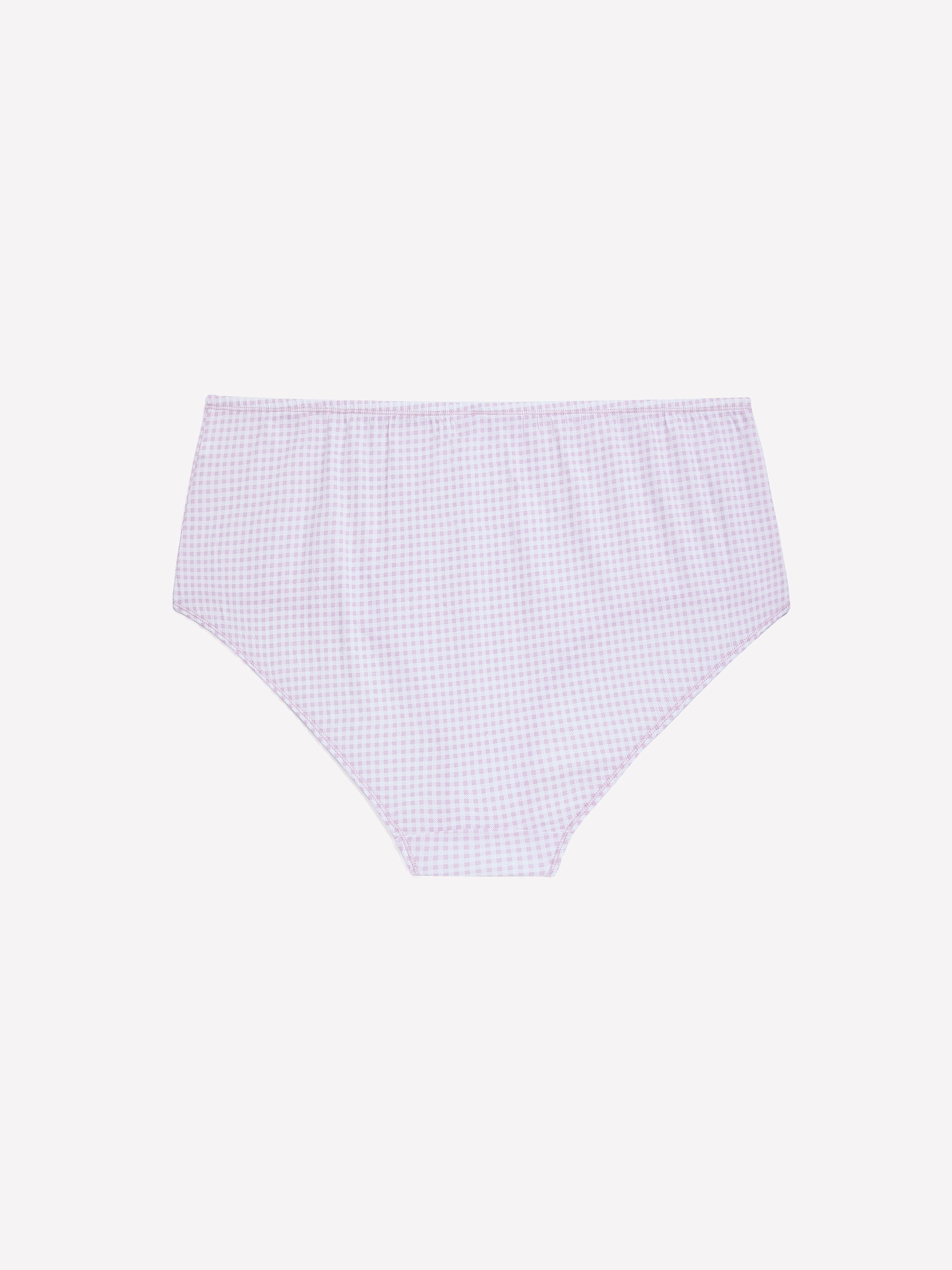 Lavender Gingham Cotton Full Brief - ti Voglio