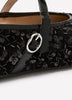 Wide Width, Acora Black Sequined Ballerina with Strap