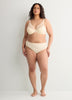 Grey Underwire Clip Dot Mesh Balconette Bra with Lace - Déesse Collection