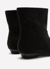 Extra Wide Width, Black Microsuede Square-Toe Low-Heel Bootie