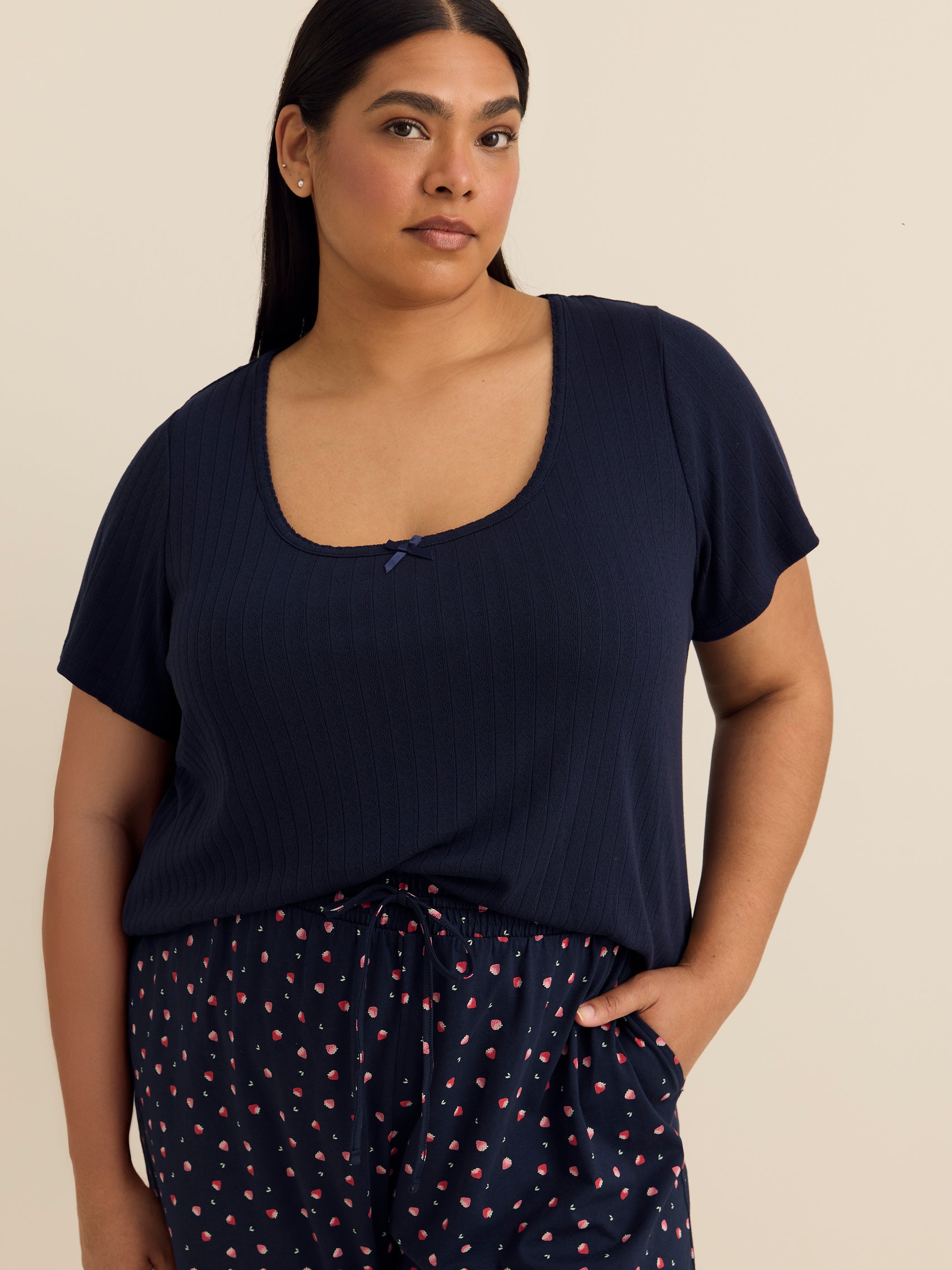 Pointelle Short-Sleeve Pyjama Top - ti Voglio