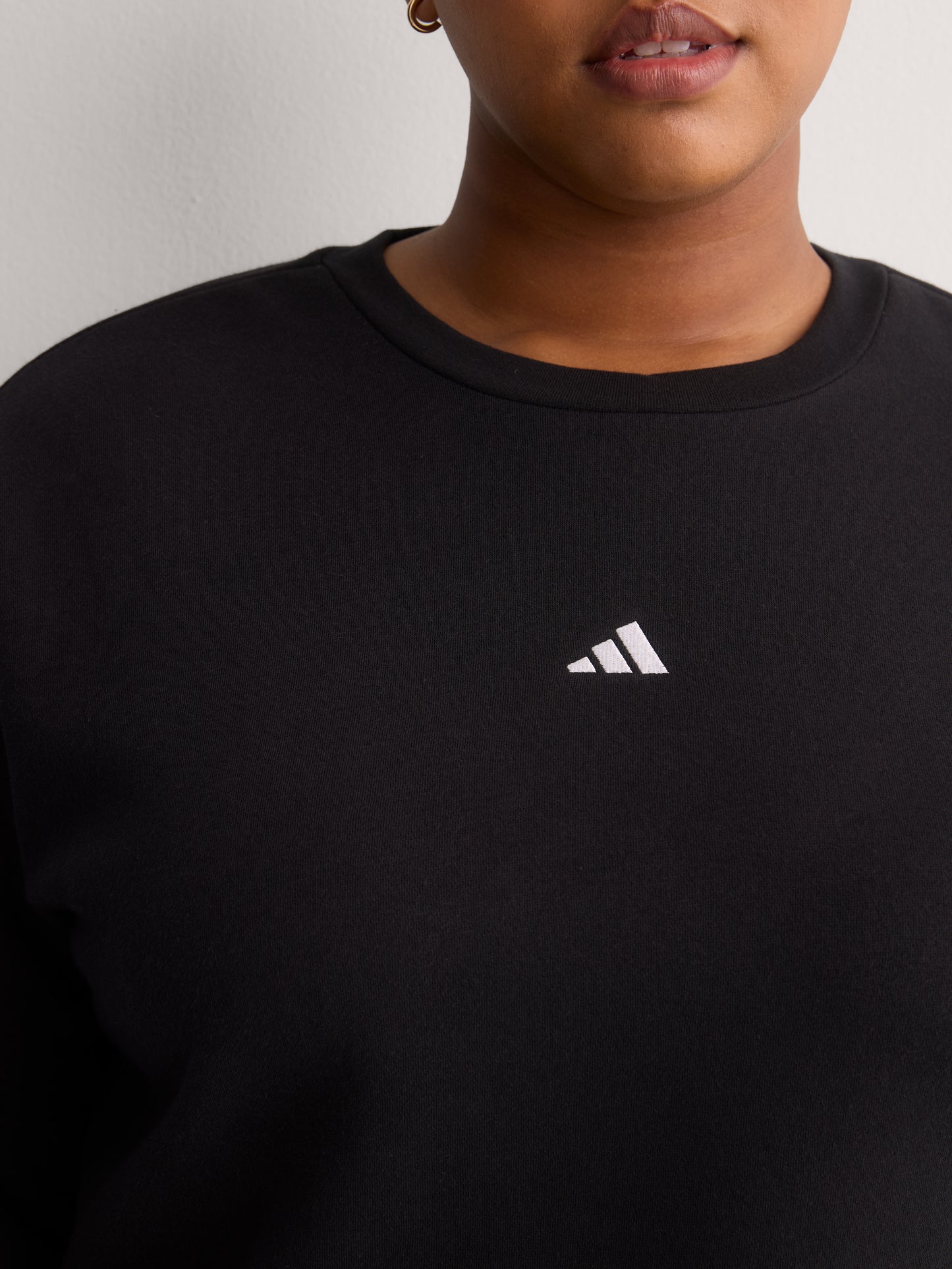 Black Feel Cozy Fleece Sweatshirt with Small Logo - adidas