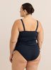 Black Twisted Bandeau Tankini Top