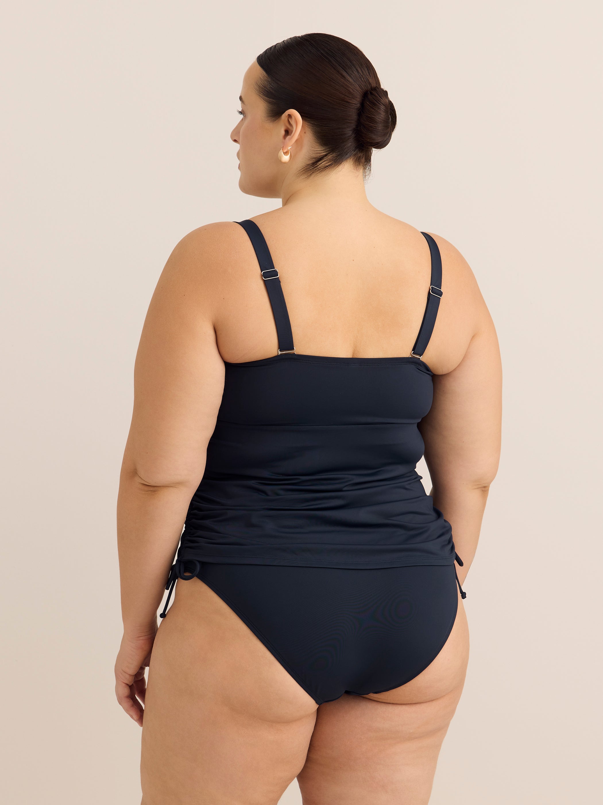 Black Twisted Bandeau Tankini Top