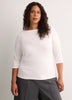 Fitted 3/4-Sleeve Boat-Neck Ribbed Knit Baby Tee
