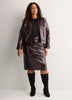 Short Faux Croco Leather Jacket