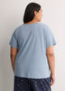 Blue Short-Sleeve Boxy Pyjama Top with Squirrel Print - tiVOGLIO