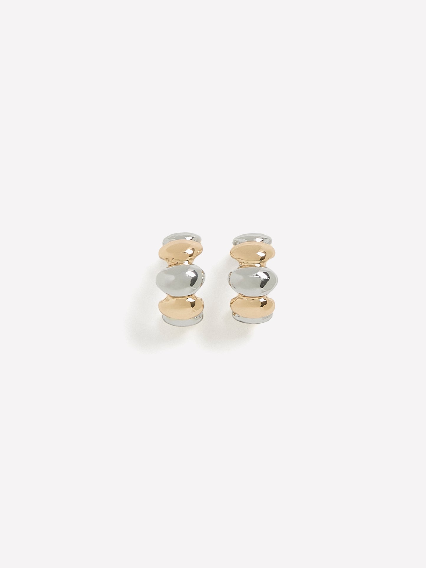 Small Silver and Golden Hoop Earrings