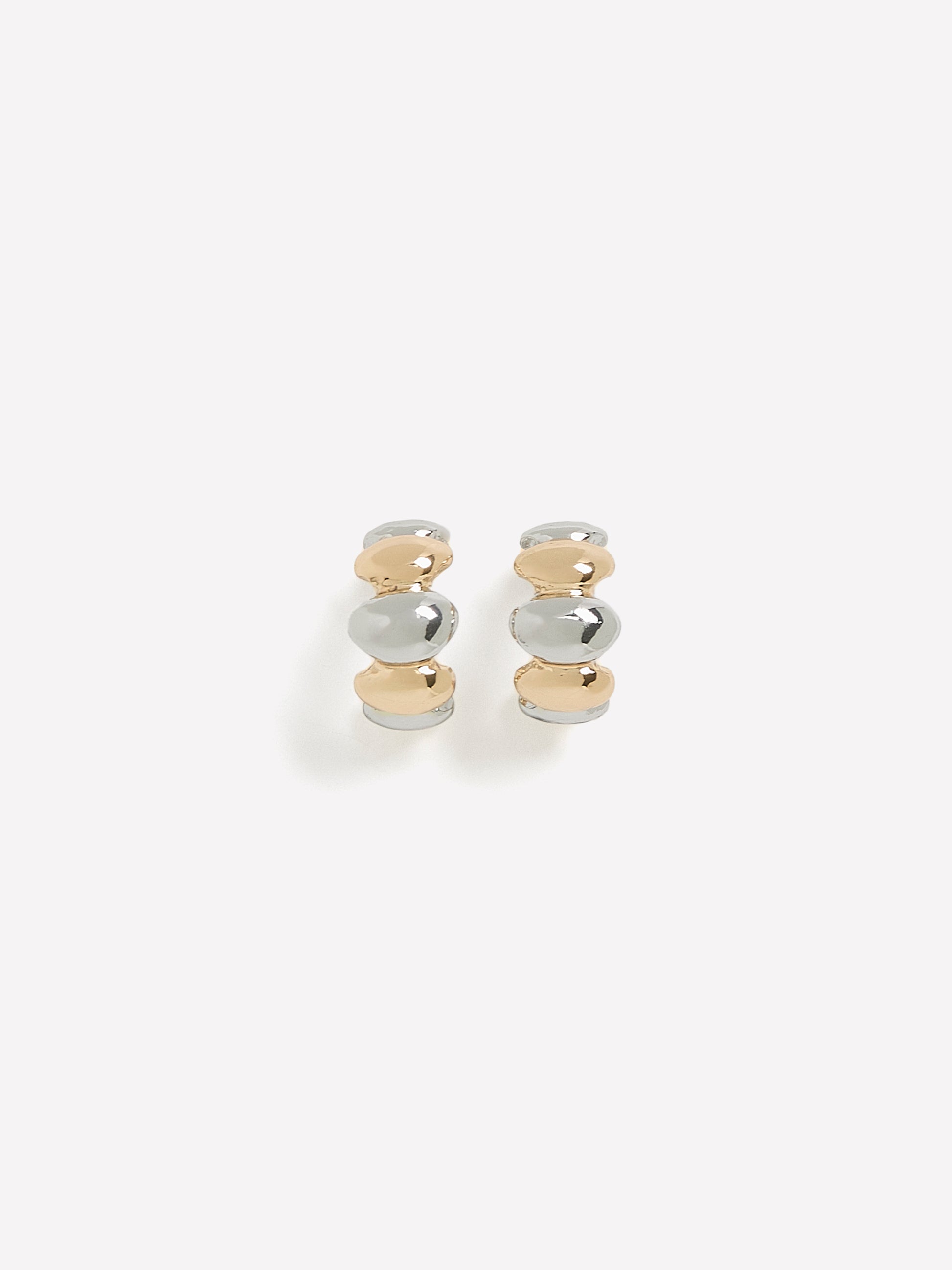 Small Silver and Golden Hoop Earrings
