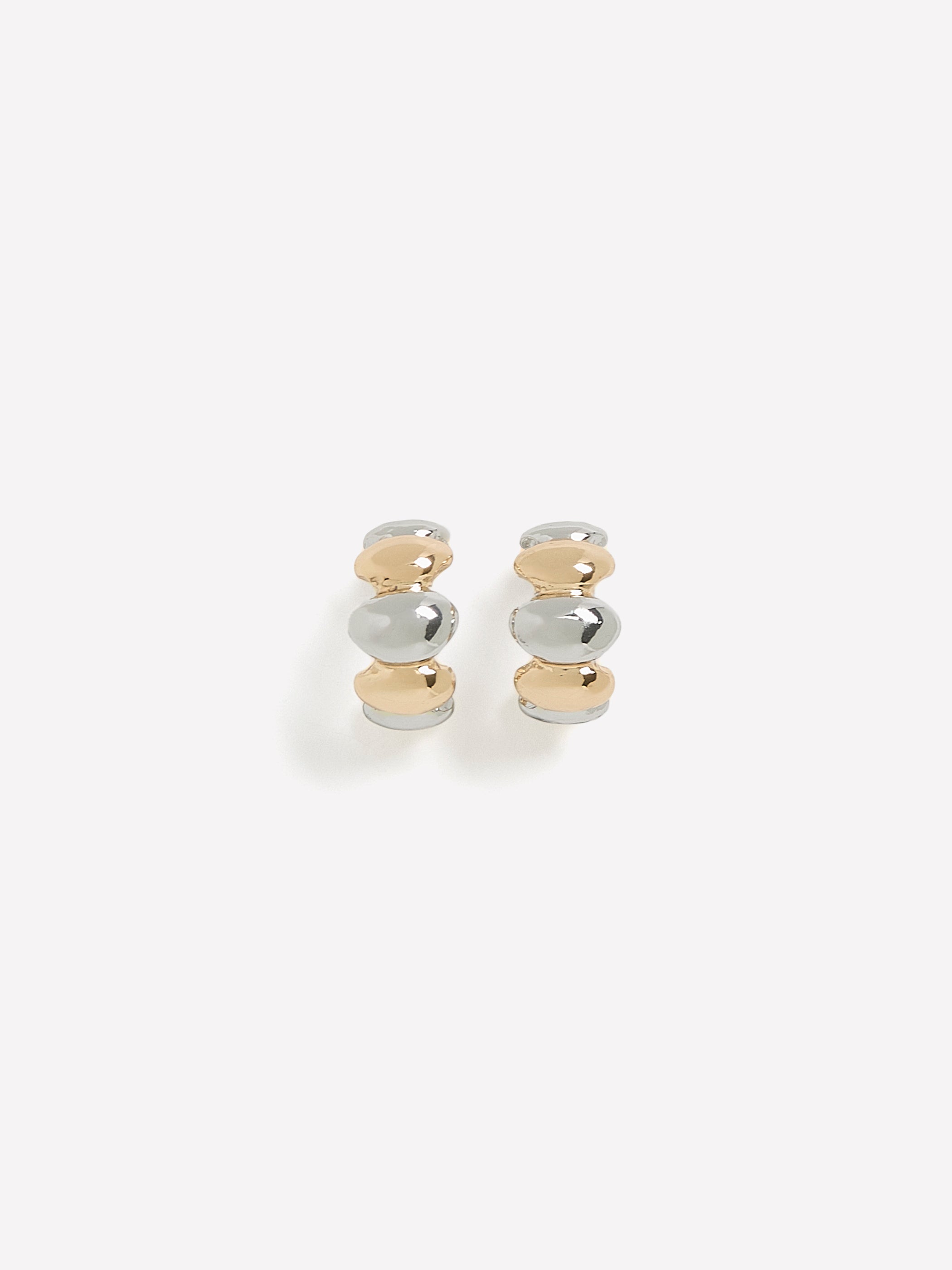 Small Silver and Golden Hoop Earrings
