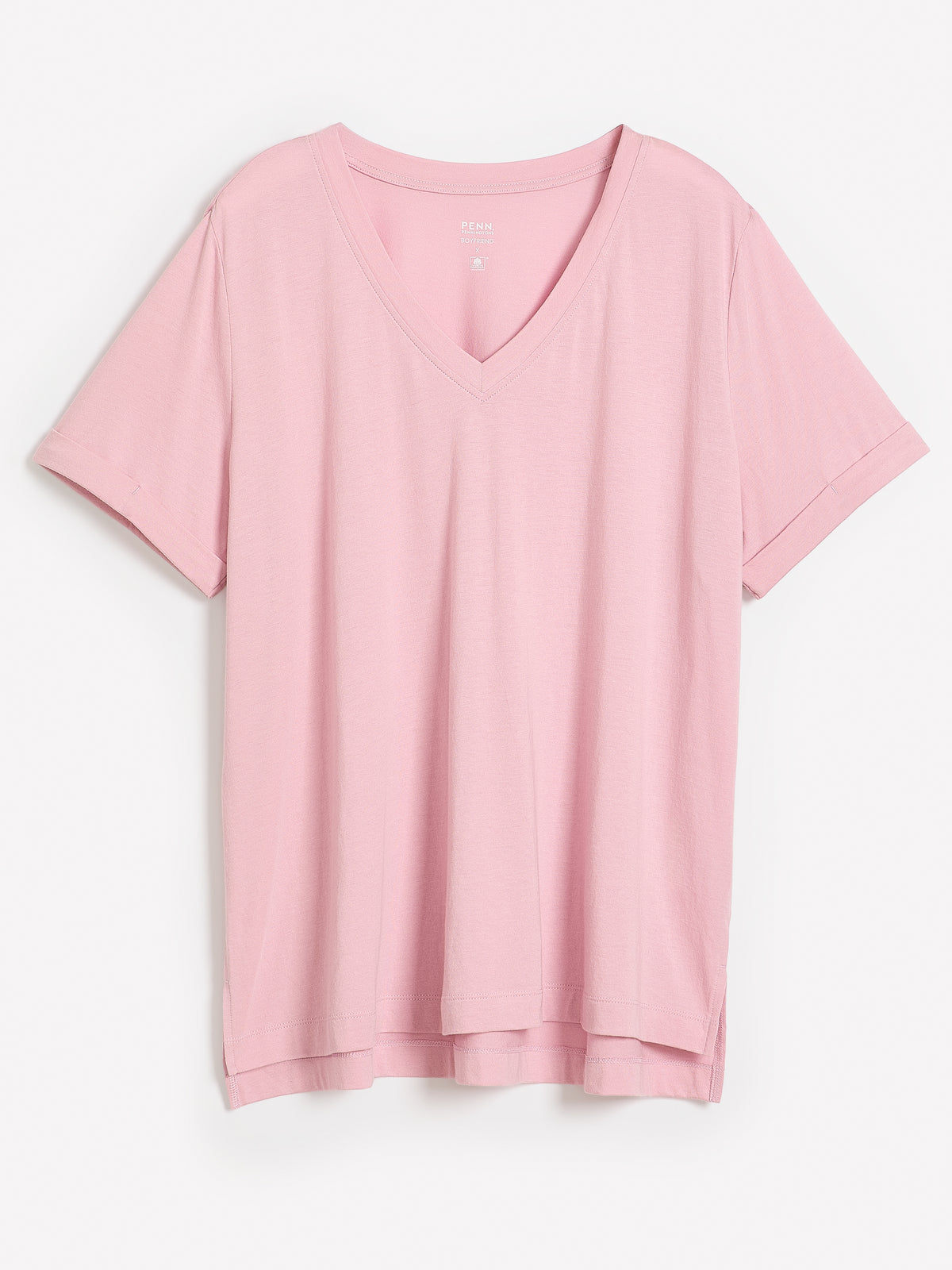 Responsible, Boyfriend-Fit V-Neck Tee with Slits
