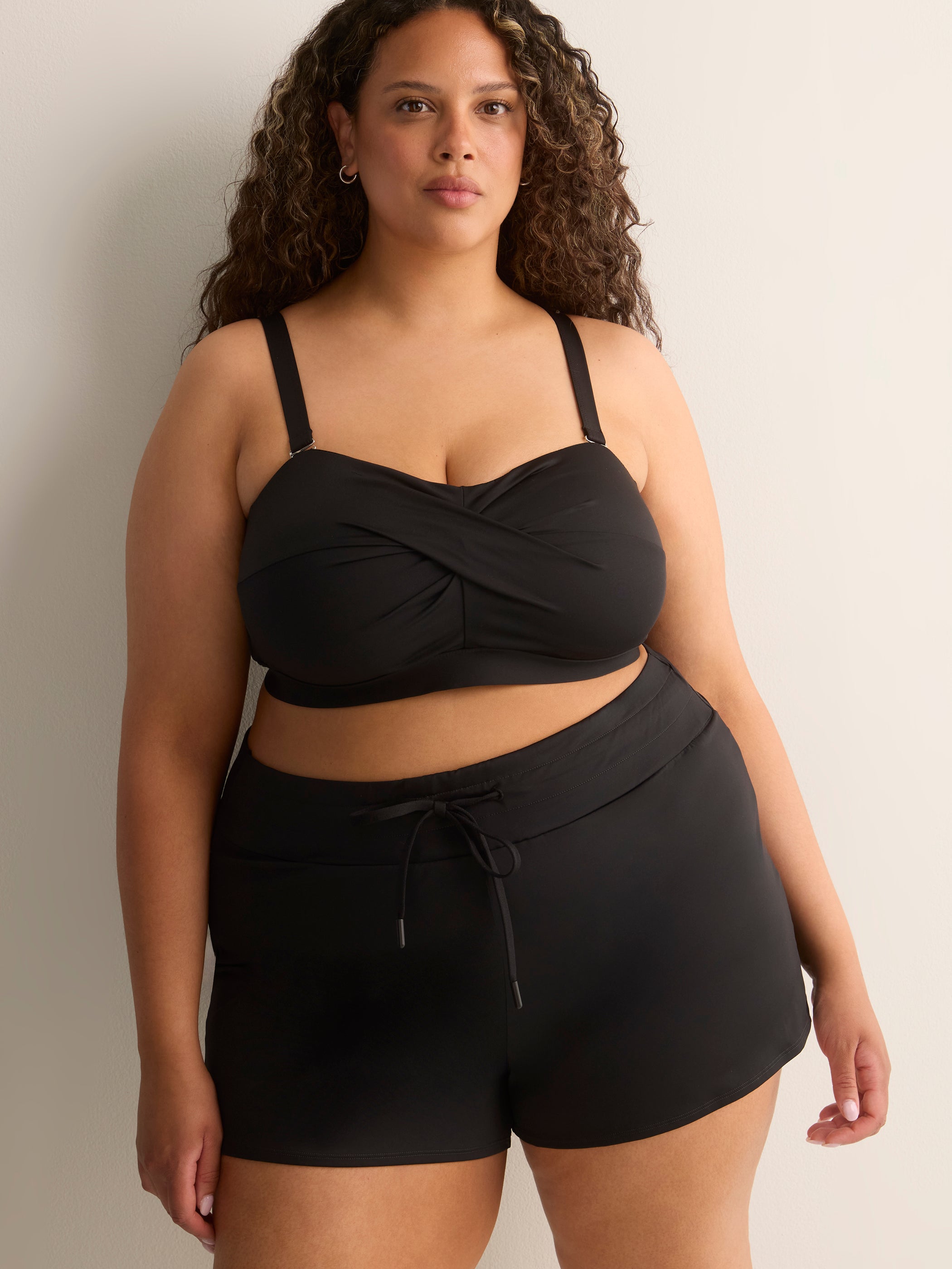 Black Stretch Basic Swim Short