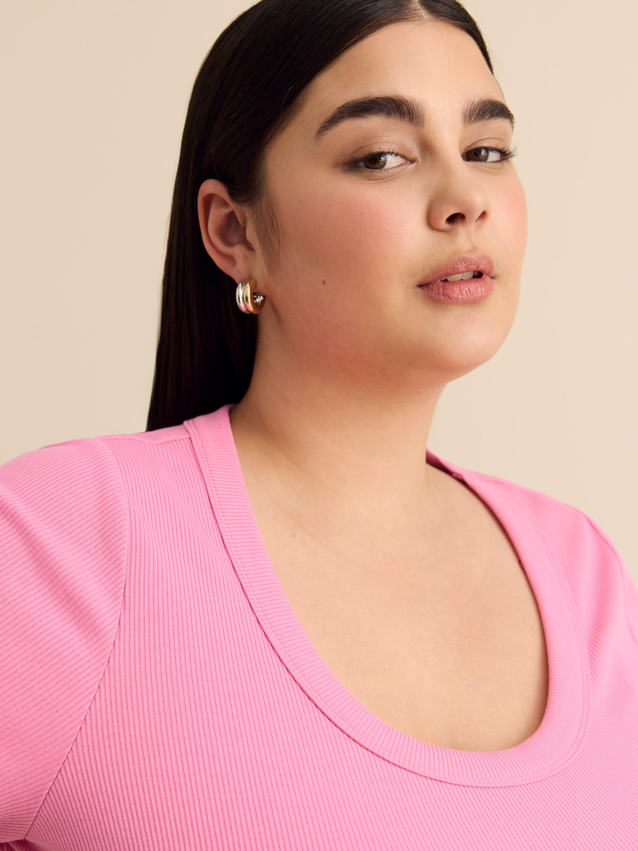 Short-Sleeve Scoop Neck Top