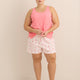 Pink Rib Tank Top and Strawberry Plaid Boxer Pyjama Set - ti Voglio