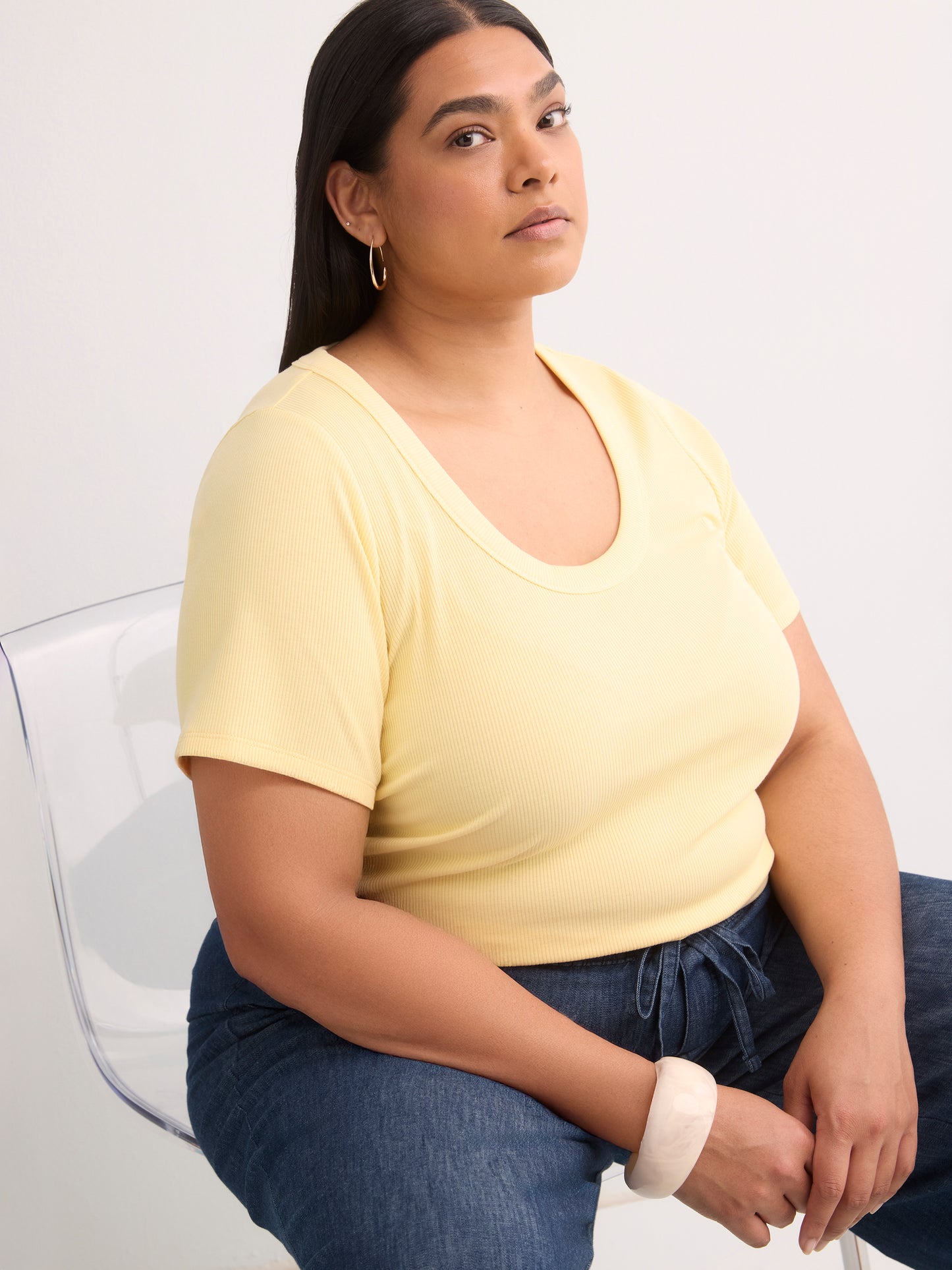 Short-Sleeve Scoop Neck Top